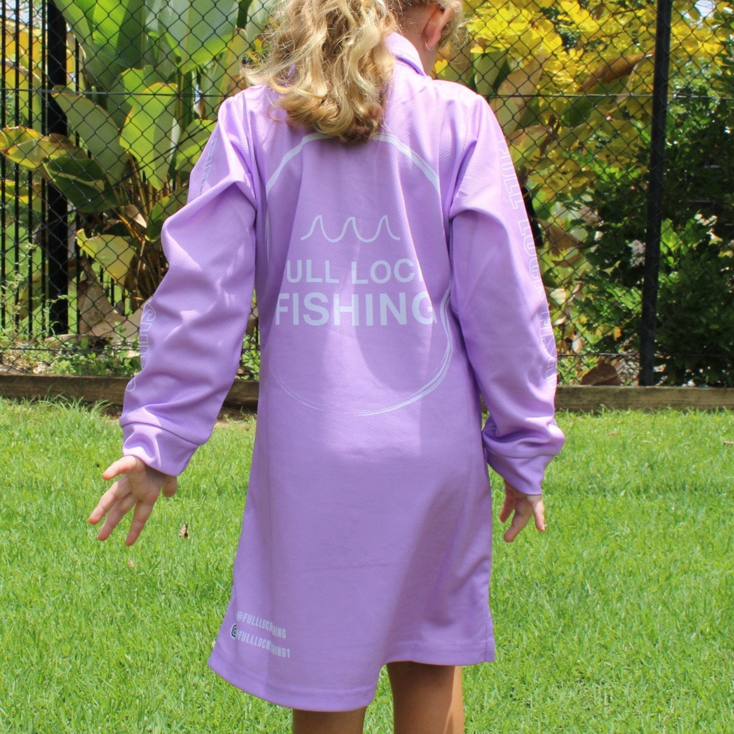 Full Lock Long Sleeve Kids Fishing Dress - Lilac
