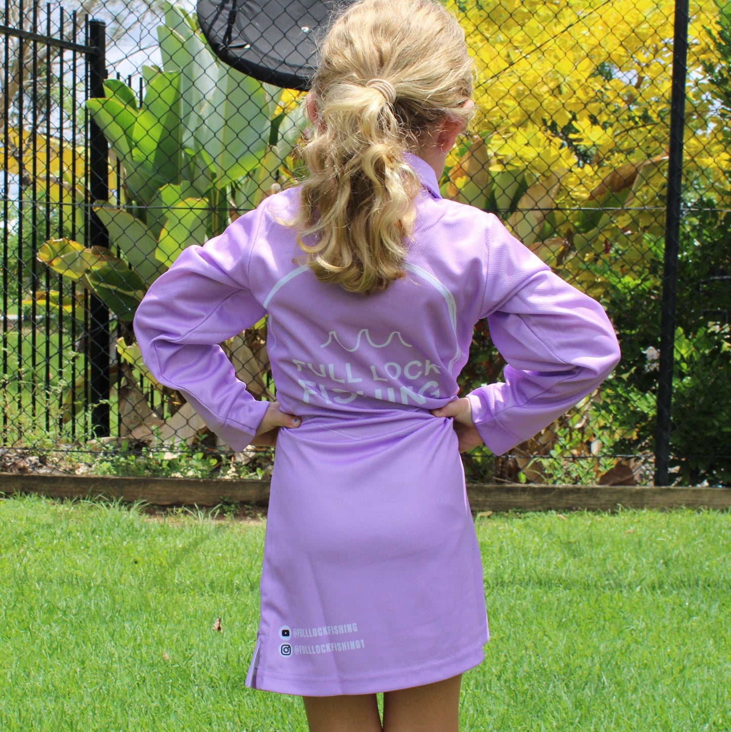 Long Sleeve Kids Fishing Dress - Lilac