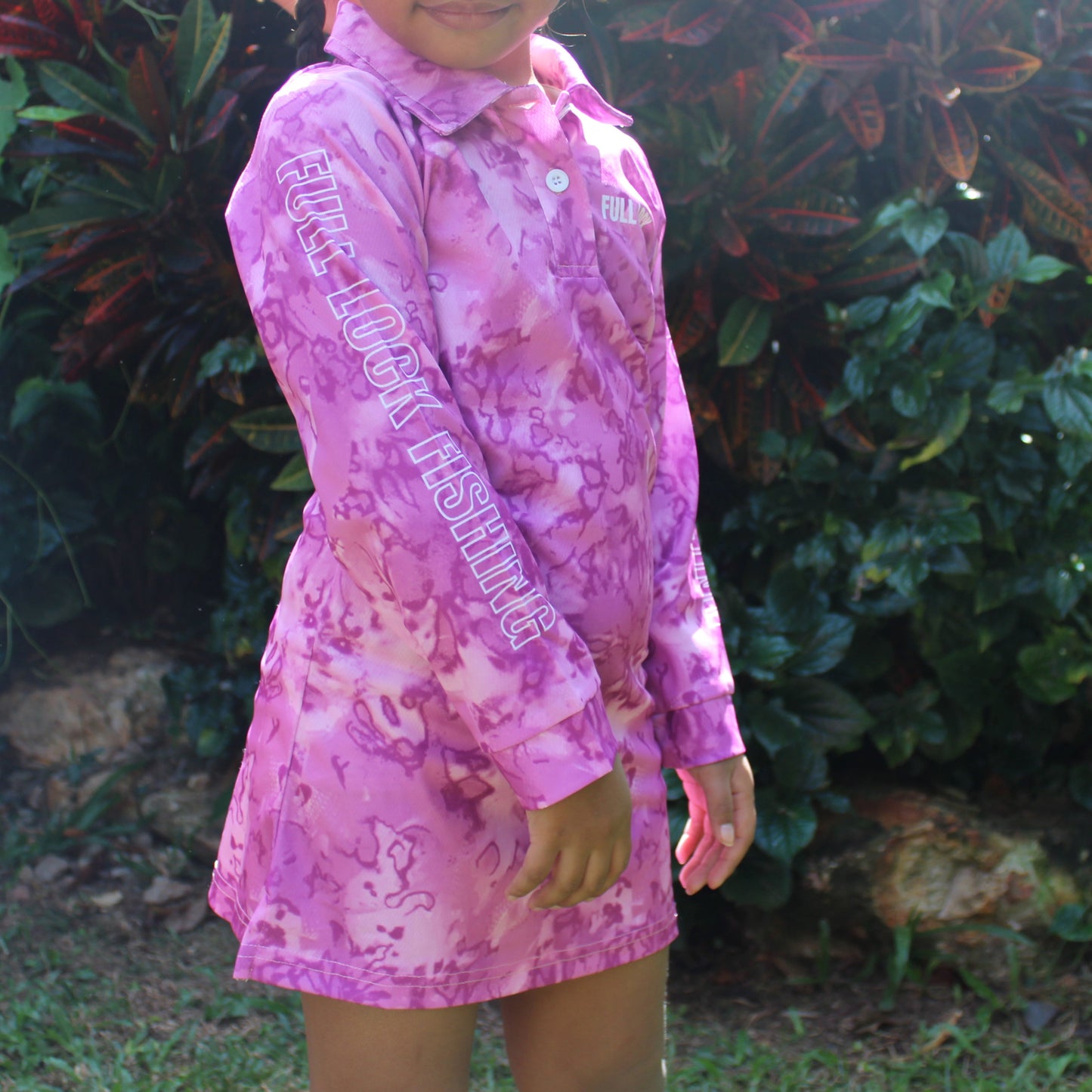 Full Lock Long Sleeve Kids Fishing Dress - Violet Vibe