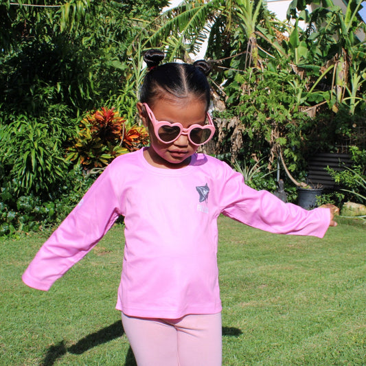 Original Full Lock Long Sleeve Kids Fishing Shirt - Pink