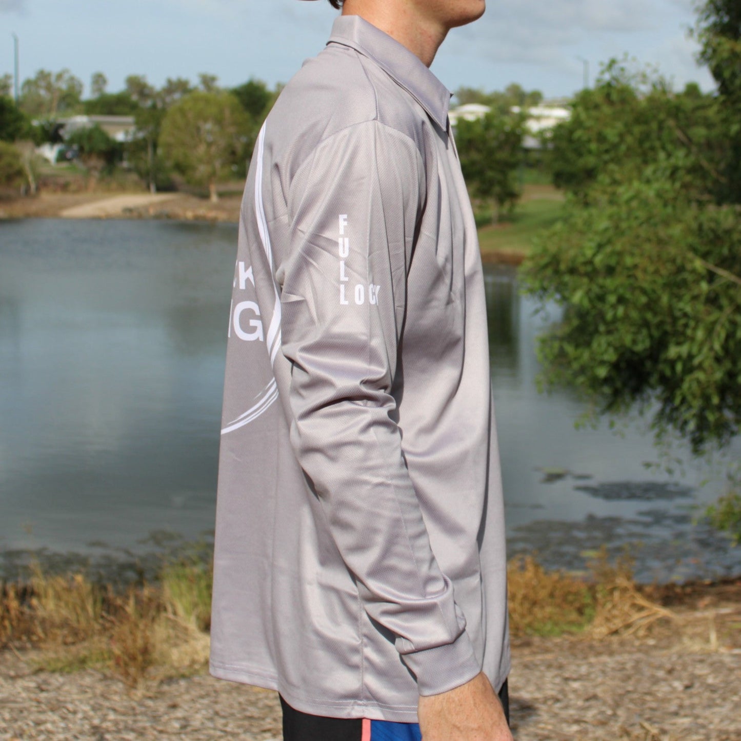 Original Full Lock Long Sleeve Fishing Shirt - Grey (with collar)