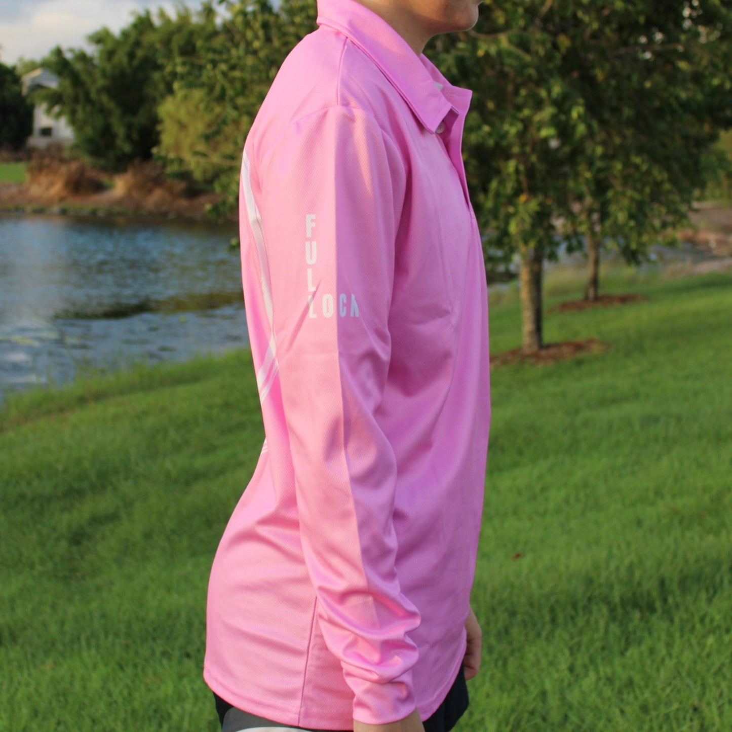 Original Full Lock Long Sleeve Fishing Shirt - Pink (with collar)