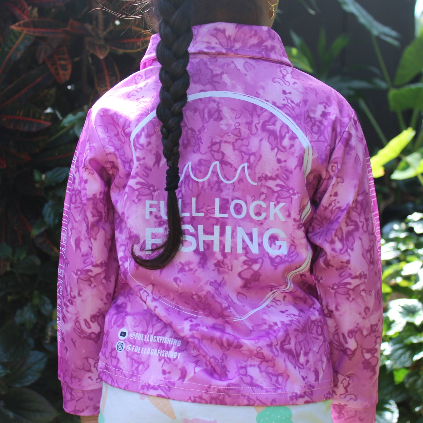 Full Lock Long Sleeve Kids Fishing Shirt - Violet Vibe